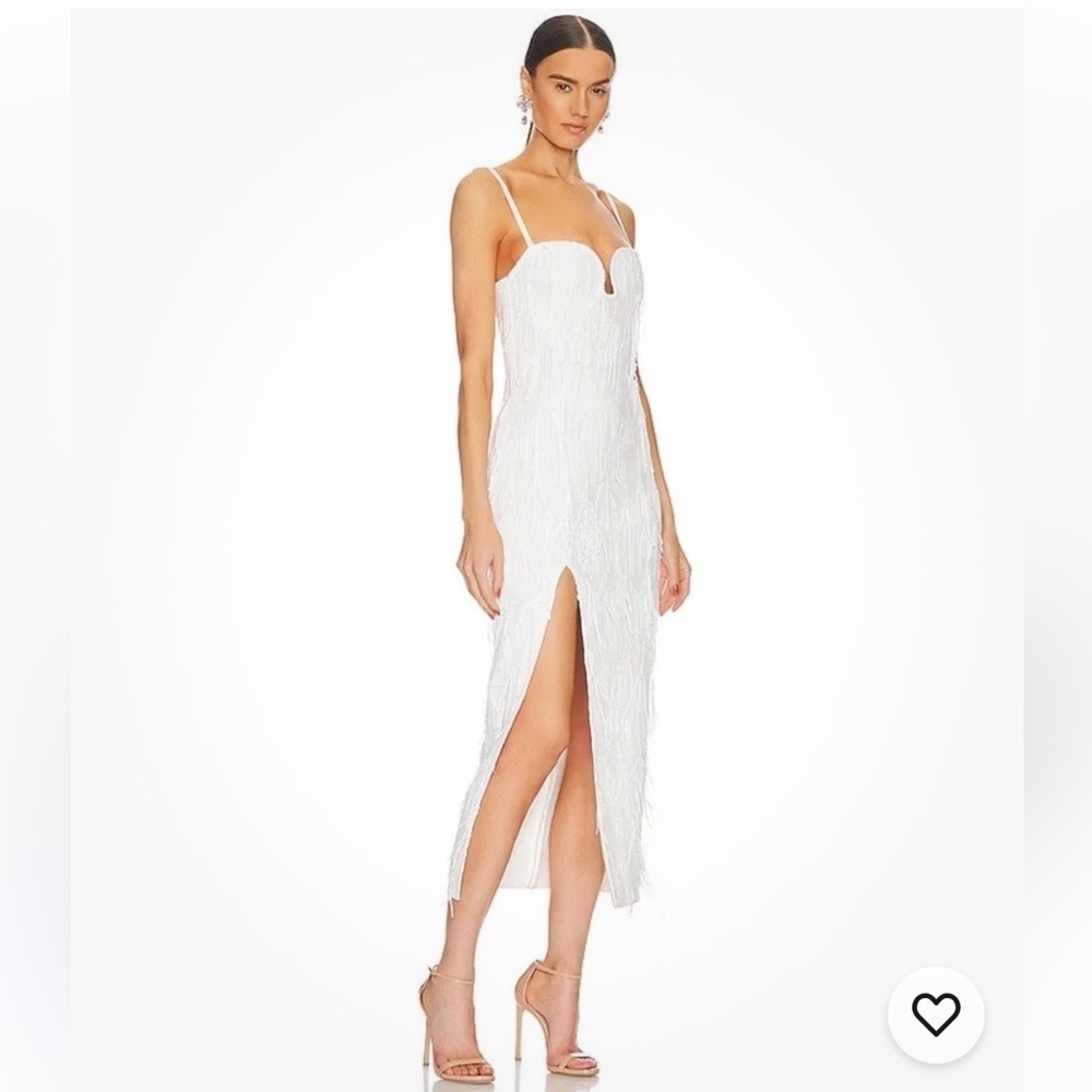 Elliatt Judith Sequin Fringe Dress with High Slit